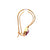 9ct Gold Ruby & Diamond Claw Set Shepherd Hook Earring