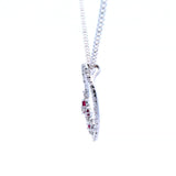 Diamond & Ruby Oval Pendant