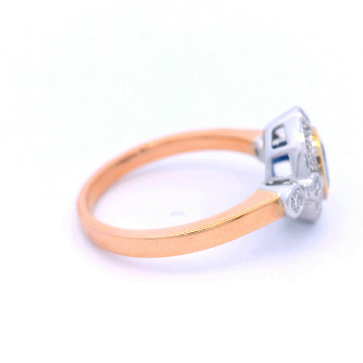 Ceylon Sapphire & Diamond Dress Ring in 18 carat Rose & White Gold