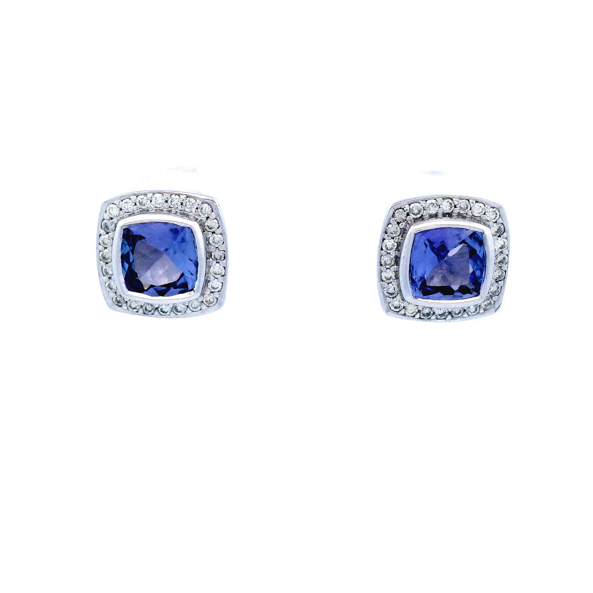 9ct White Gold Tanzanite Earrings