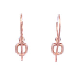 9ct Rose Gold Cushion Set Morganite and Diamond Earrings