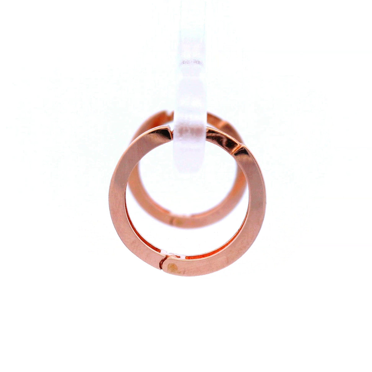 Rose Gold Cubic Zirconia Set Square Tube Huggies
