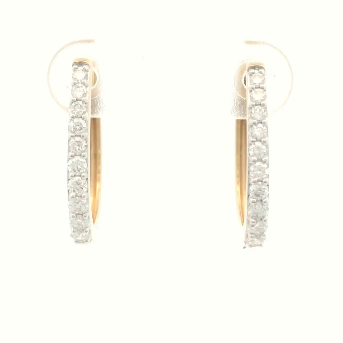 0.50ct Diamond Set &#39;U&#39; Shaped Huggies in 18ct Yellow Gold