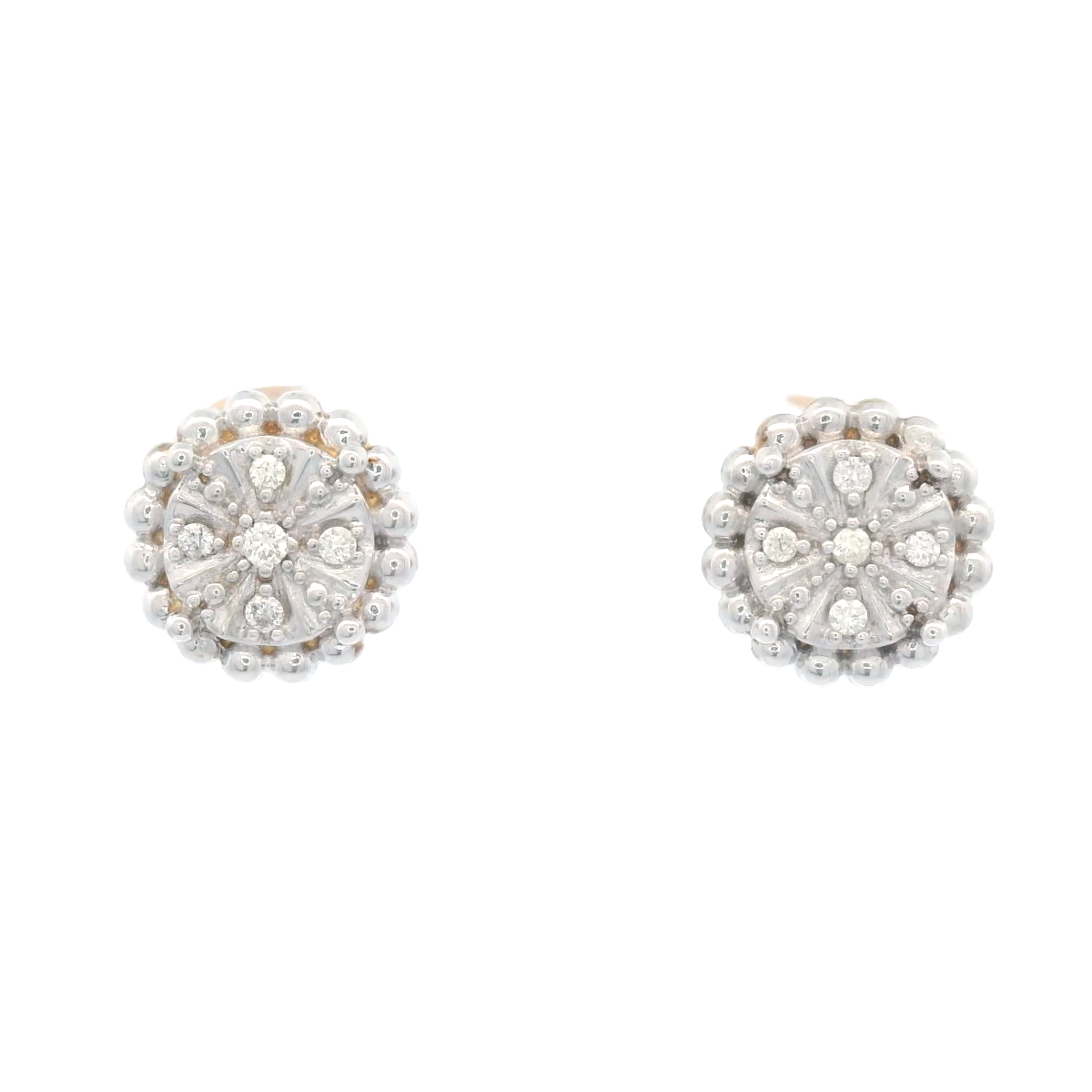 Halo / Fancy Diamond Set Stud Earrings Illusion Set