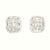 1ct White Gold Round And Baguette Diamond Stud Earrings