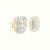 1ct White Gold Round And Baguette Diamond Stud Earrings