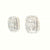 1ct White Gold Round And Baguette Diamond Stud Earrings