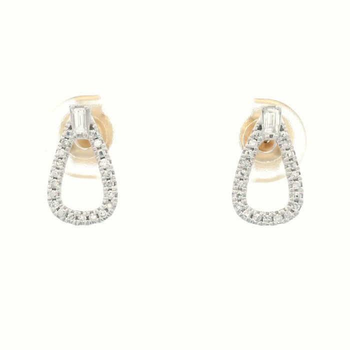 Teardrop Diamond Set Stud Earrings
