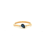 Black Sapphire Dress Ring in Yellow Gold