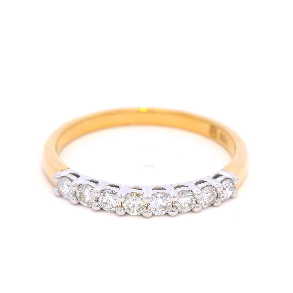Diamond Claw Set Wedder in 18ct Two-Tone Gold