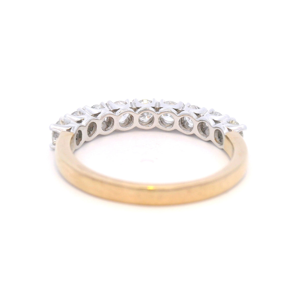 Diamond Claw Set Straight Anniversary Ring Set in 9 carat Yellow and White Gold