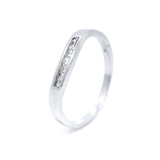 Curved White Gold Princess Cut Diamond Ring