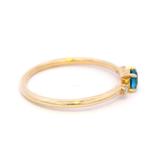 London Blue Topaz and Diamond Ring in 9ct Yellow Gold