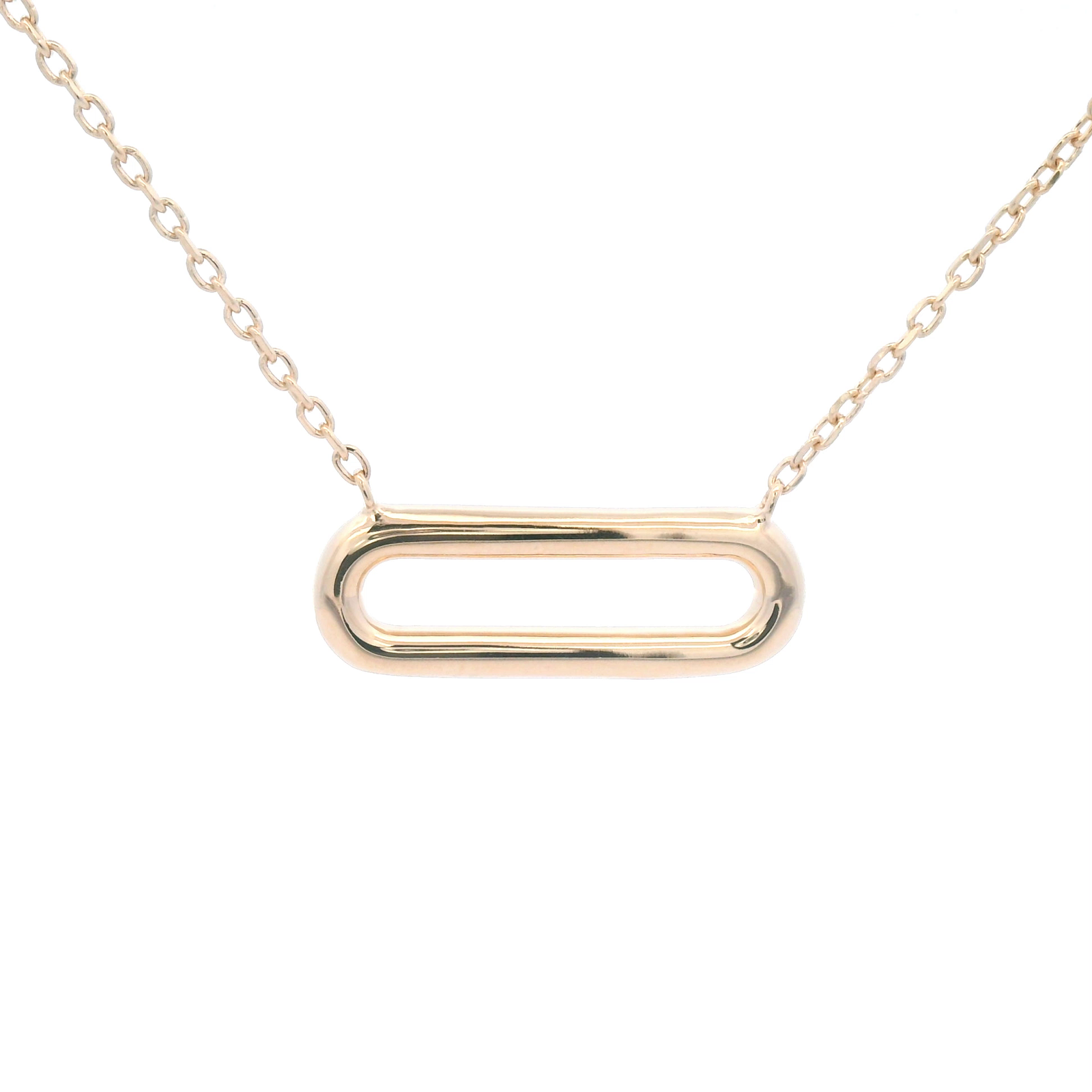 Paperclip Necklet In Yellow Gold