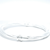 Sterling Silver Twist Hinge Bangle