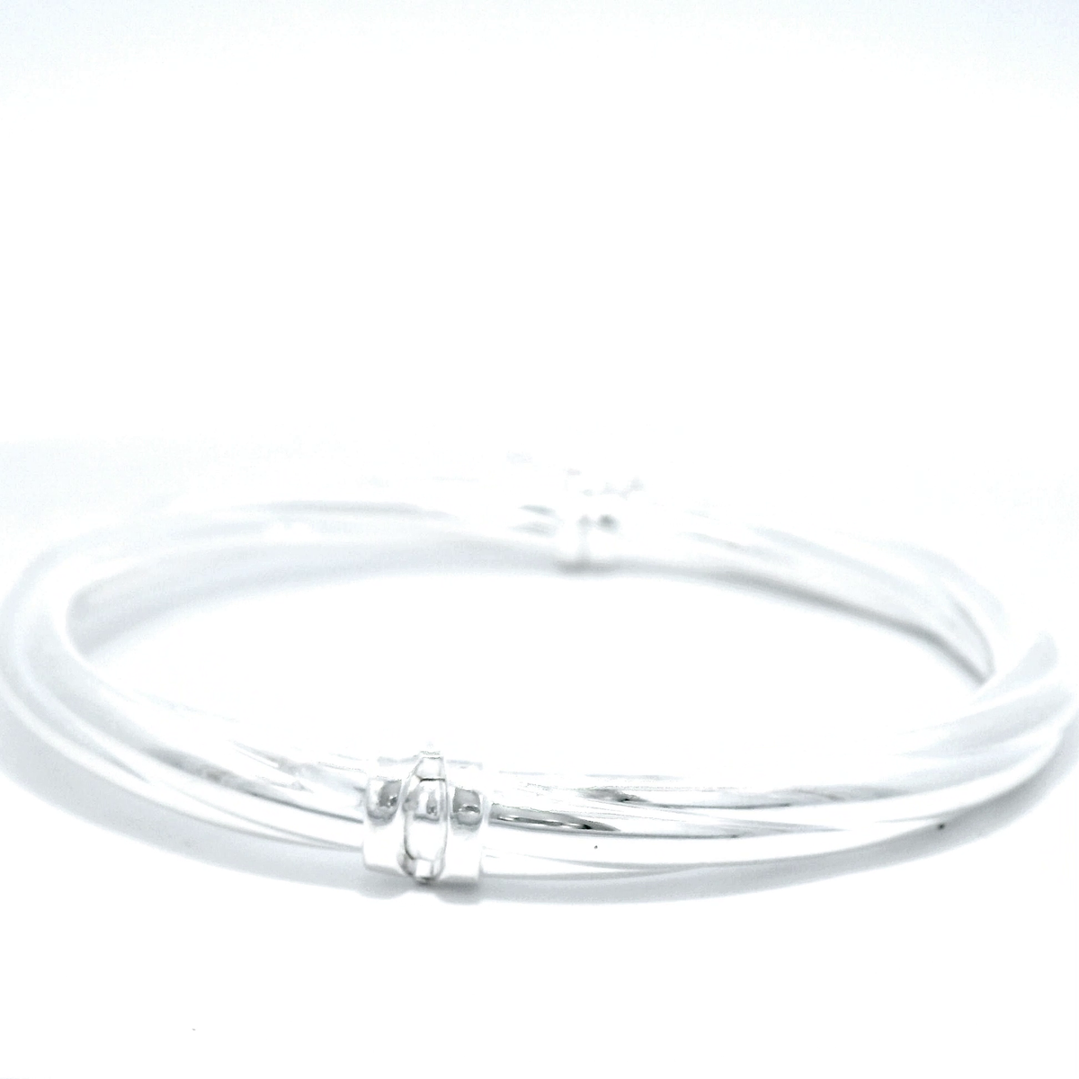 Sterling Silver Twist Hinge Bangle