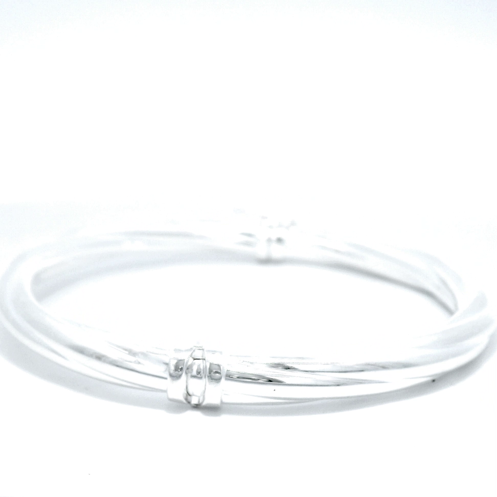 Sterling Silver Twist Hinge Bangle