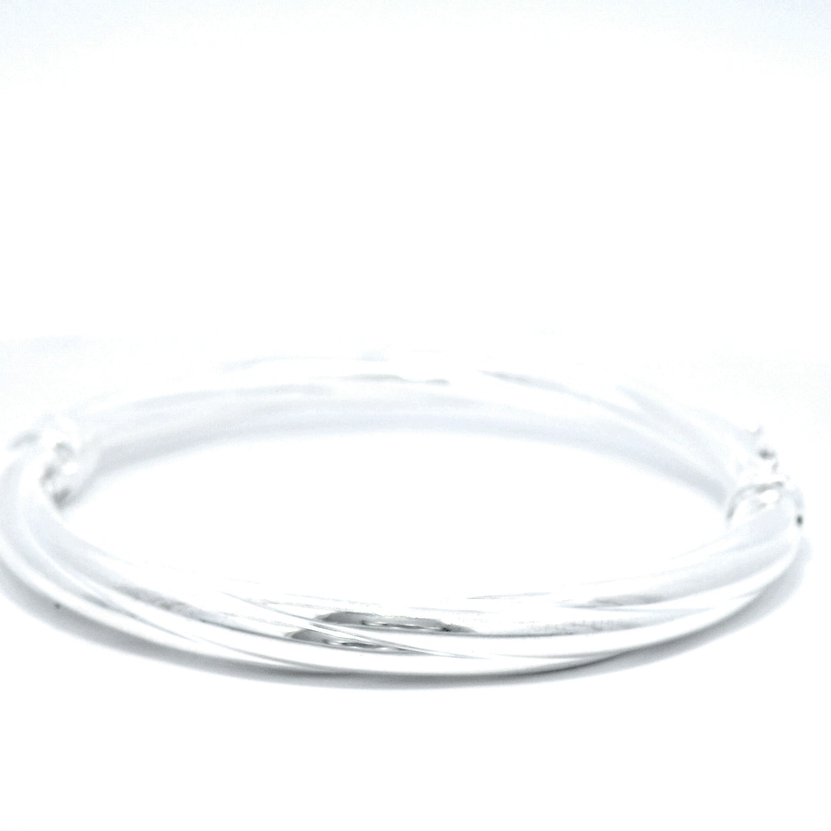 Sterling Silver Twist Hinge Bangle