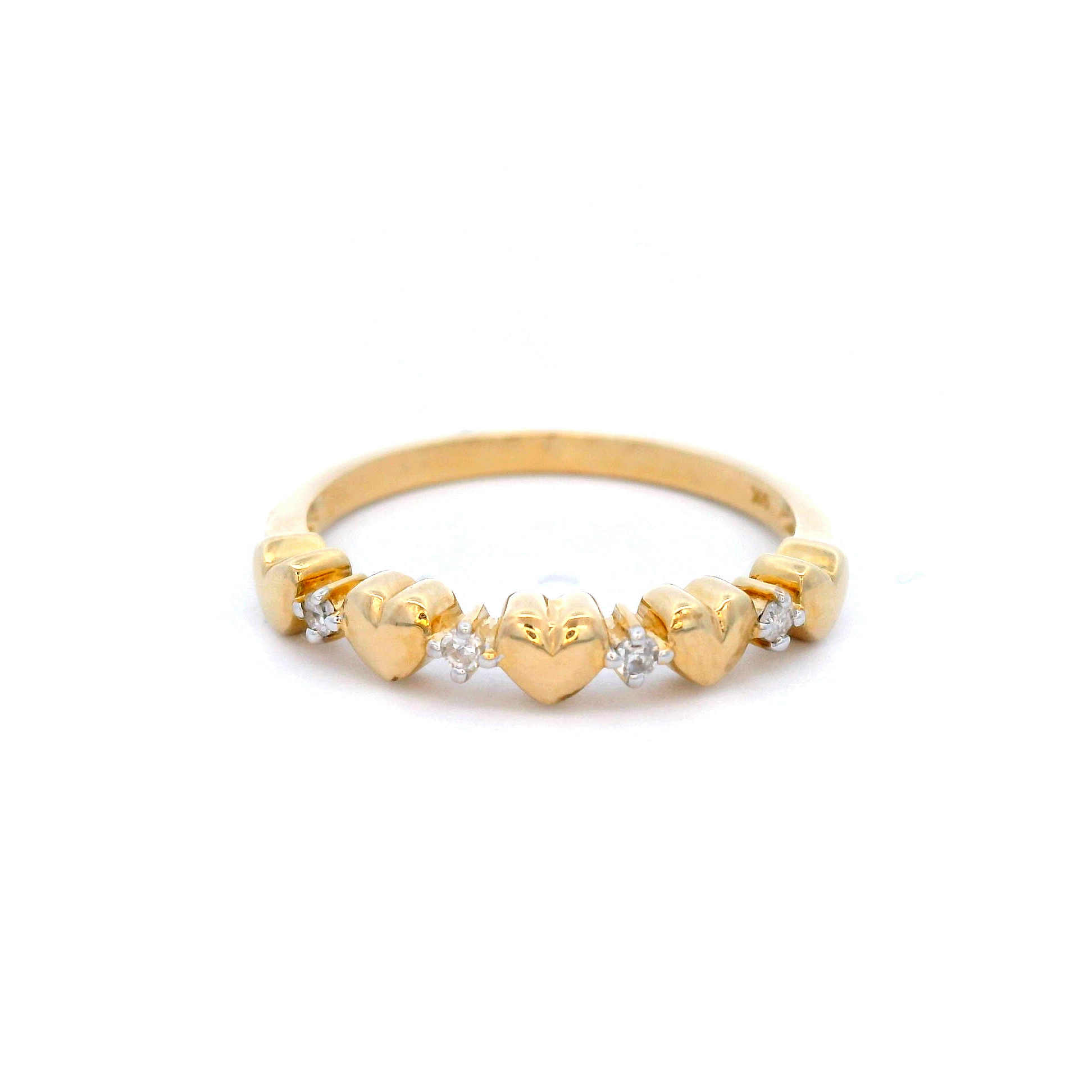Diamond Heart Ring in Yellow Gold