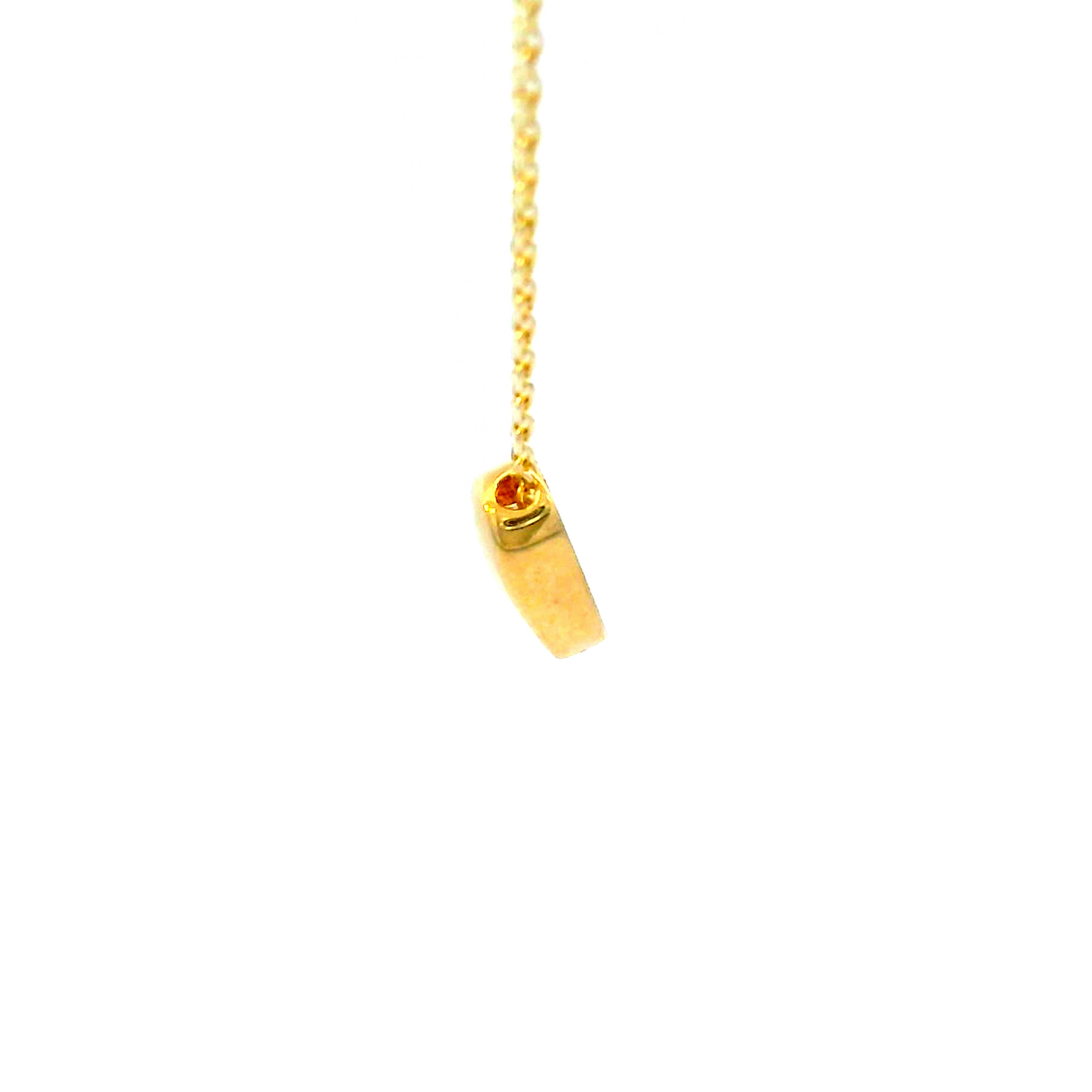9K Yellow Gold Puff Heart Necklace