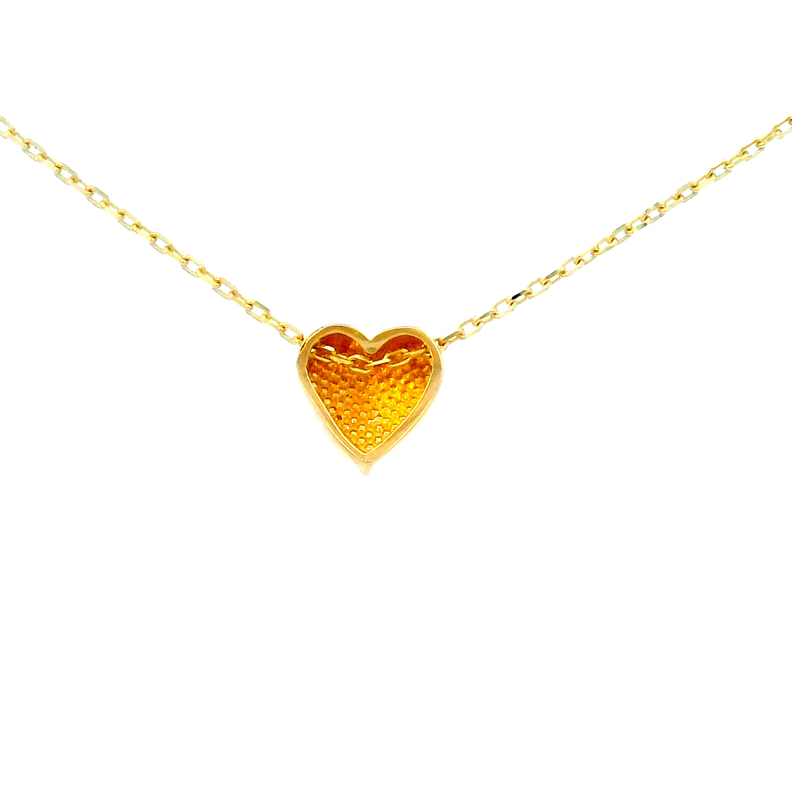 9K Yellow Gold Puff Heart Necklace