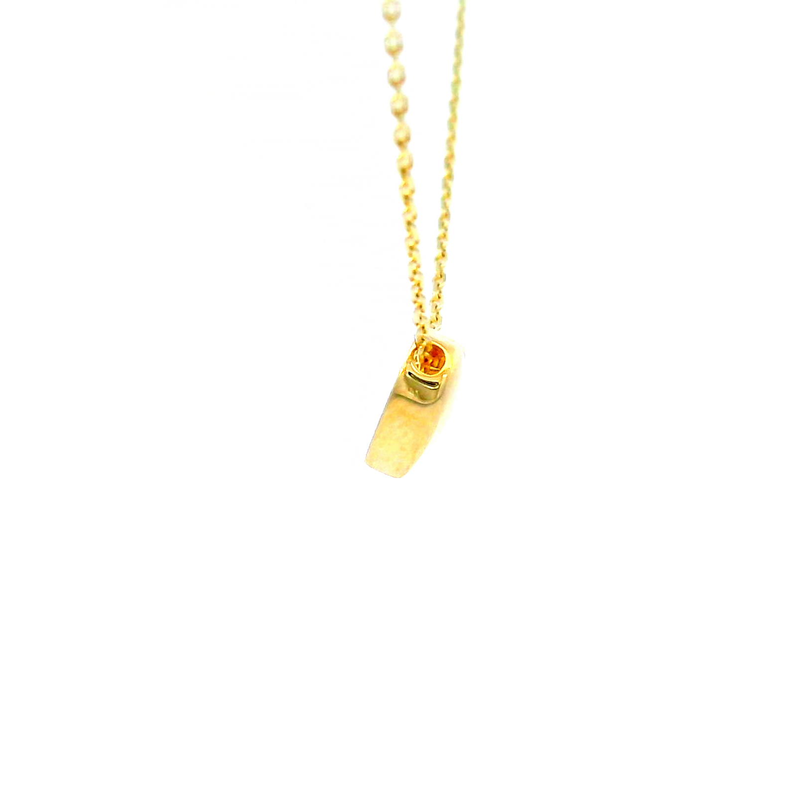 9K Yellow Gold Puff Heart Necklace
