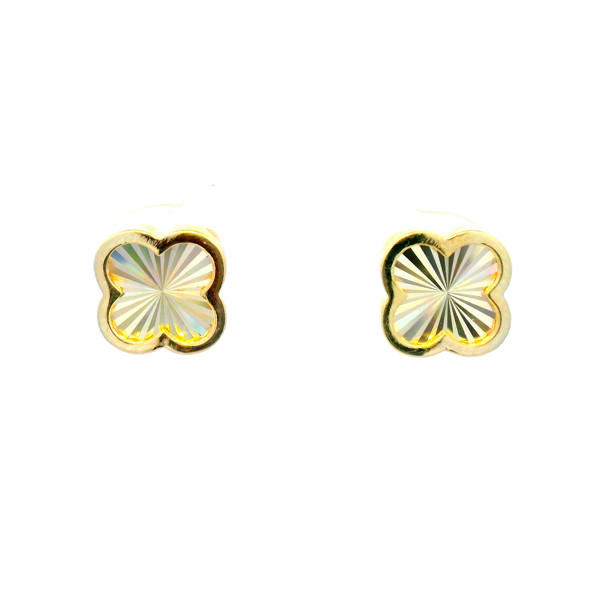 Rainbow Petal Stud Earrings in 9CT Yellow-Gold