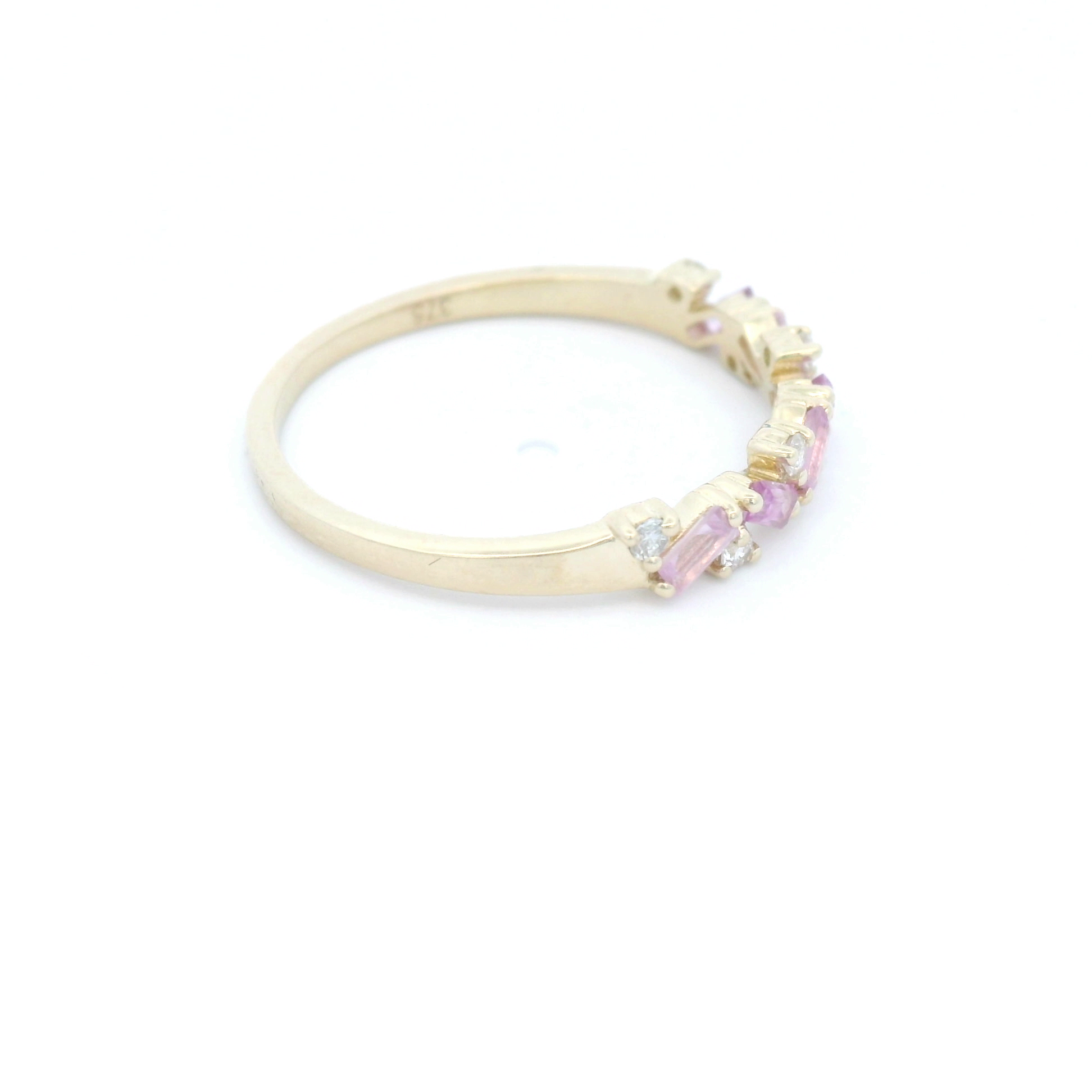 Pink Sapphire Baguette and Diamond Dress Ring