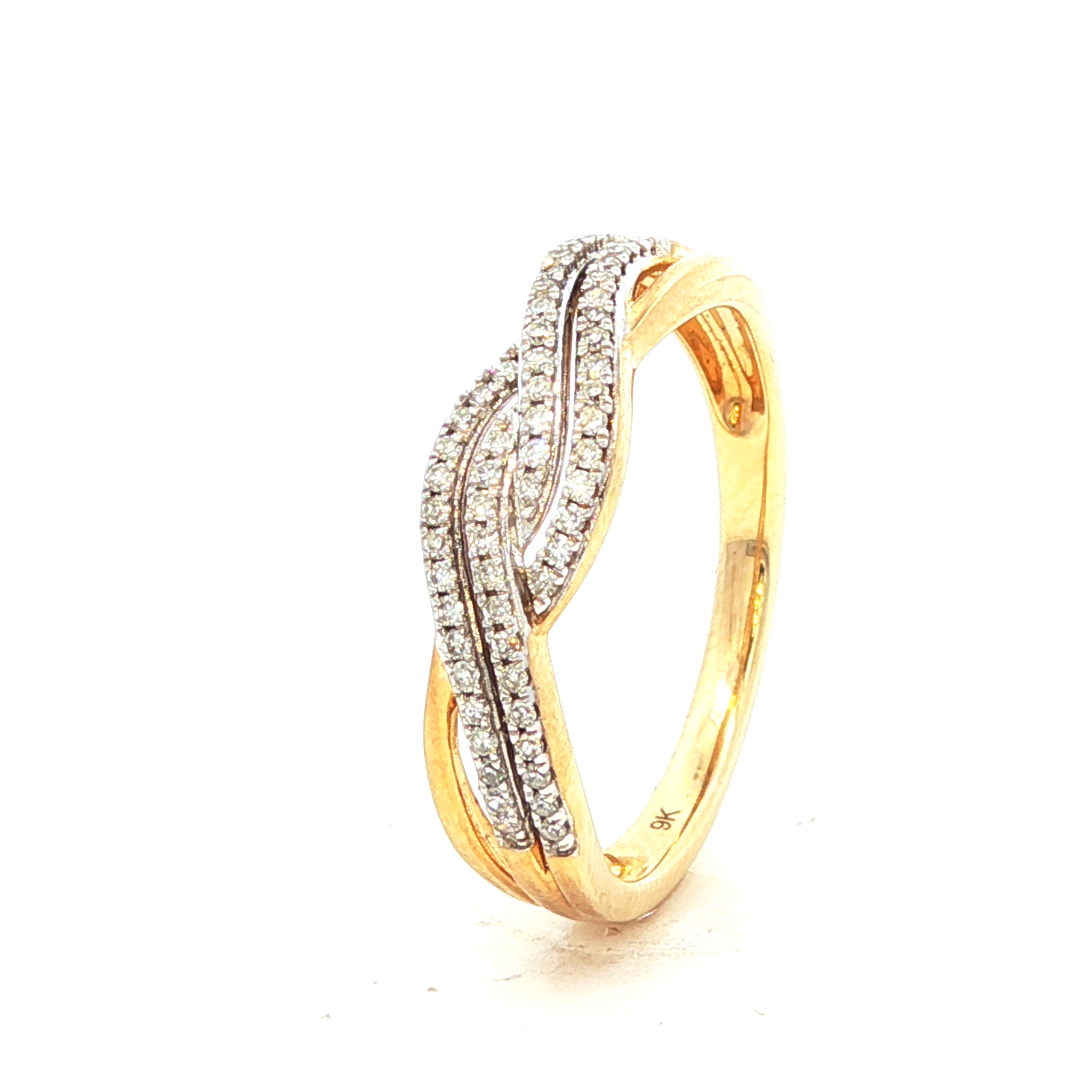 Ring with 0.17ct Diamond in 9K Yellow Gold