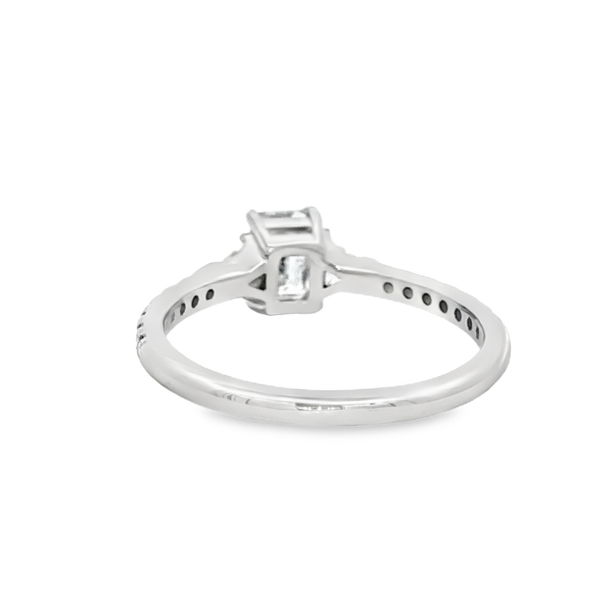 Emerald Cut Diamond Engagement Ring in White Gold