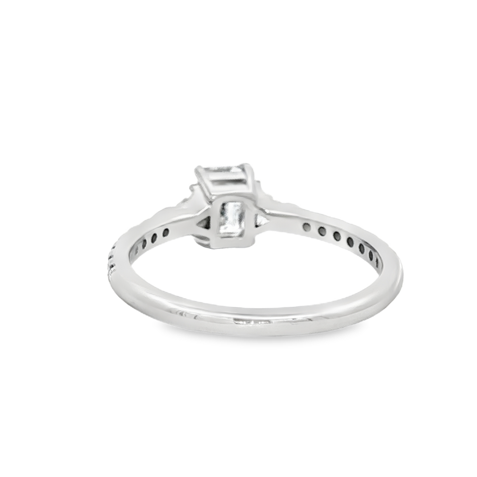 Emerald Cut Diamond Engagement Ring in White Gold