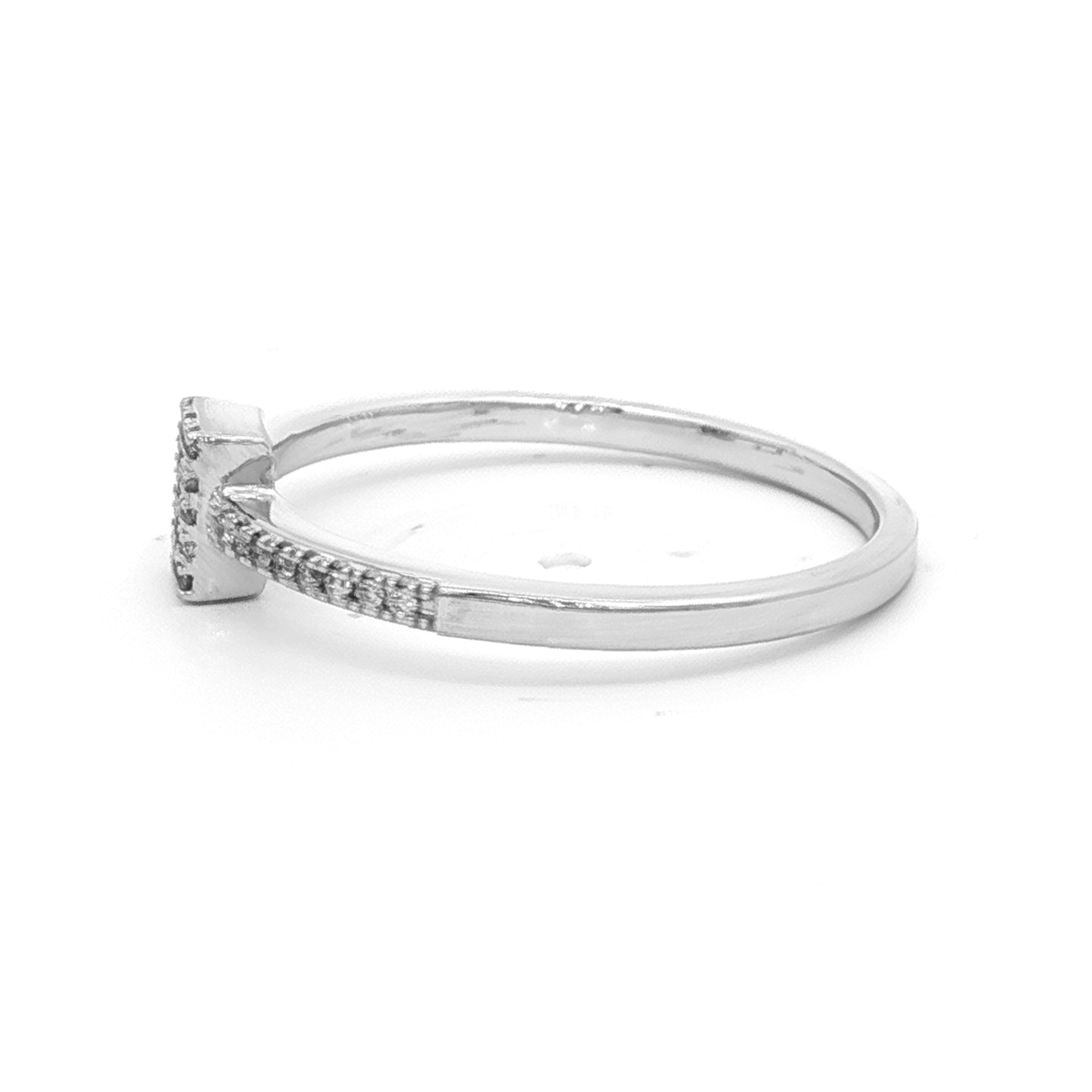 Baguette & Round Diamond Dress Ring Set in White Gold