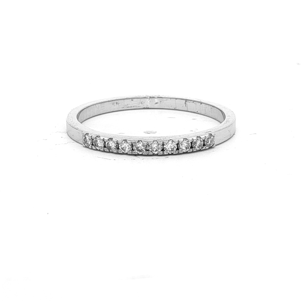 9ct White Gold 0.12ct F/SI2 Diamond Set Wedder