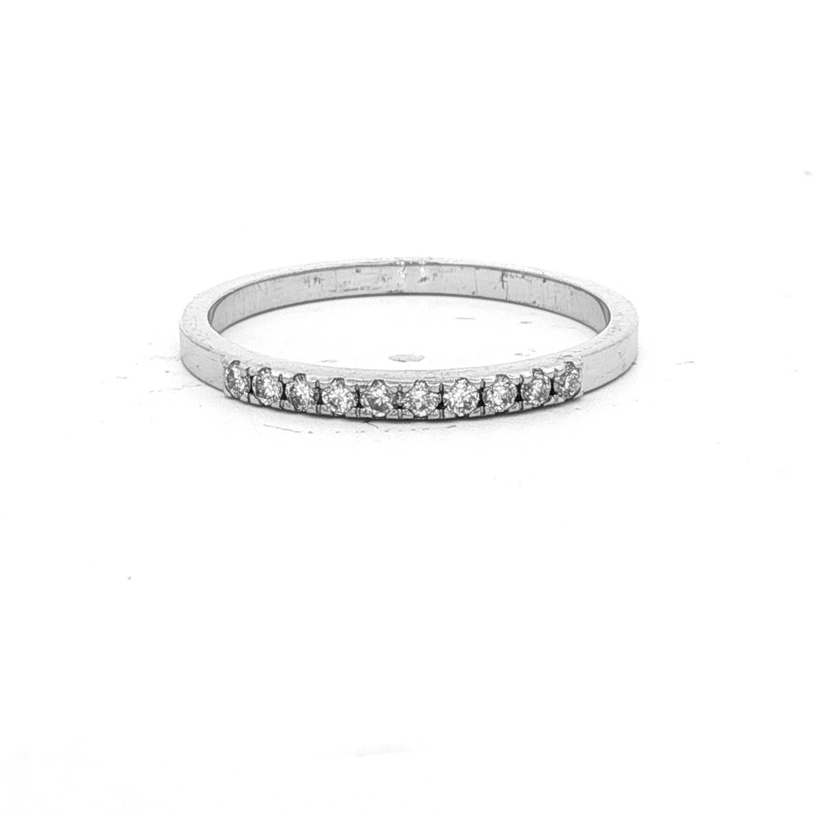 9ct White Gold 0.12ct F/SI2 Diamond Set Wedder