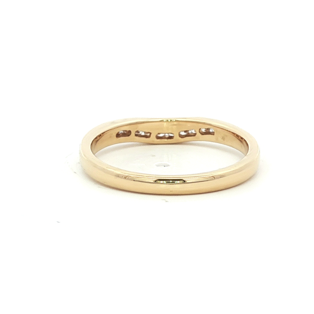 Curved Diamond Set Wedding Band