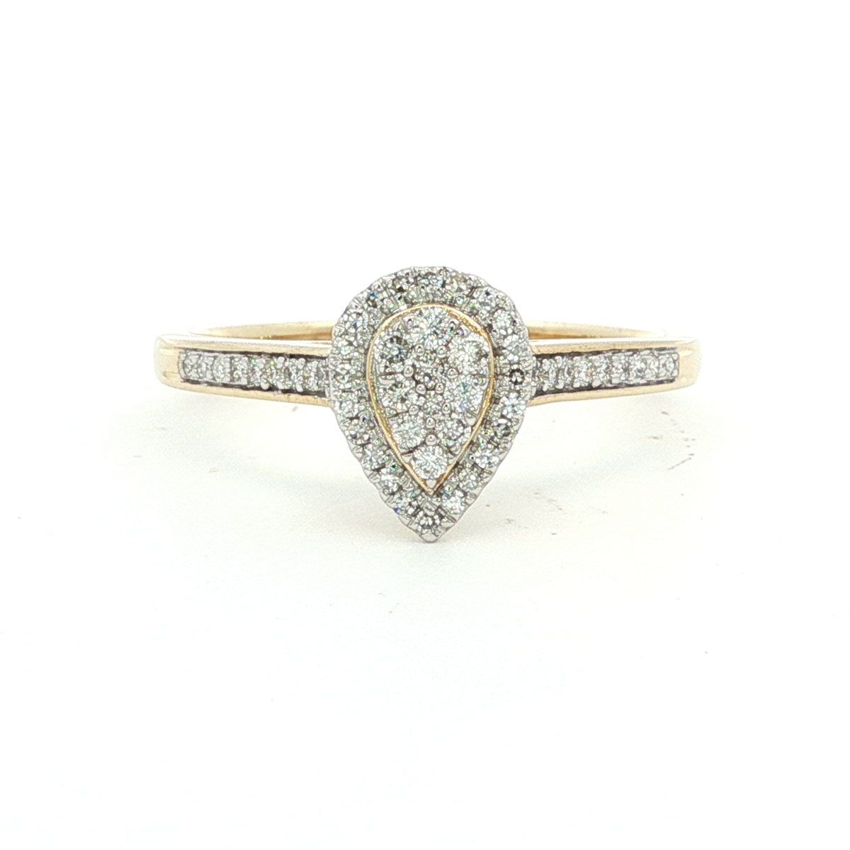 Yellow Gold Pear Cut Diamond Multi-Stone Ring