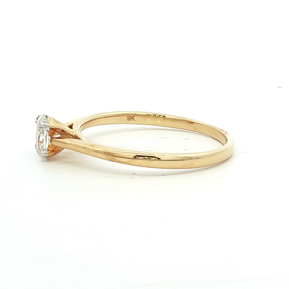 Oval Cut Diamond Solitaire Ring in Yellow Gold