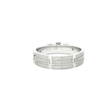 Platinum White Gold Band Ring with Round Brilliant Diamonds