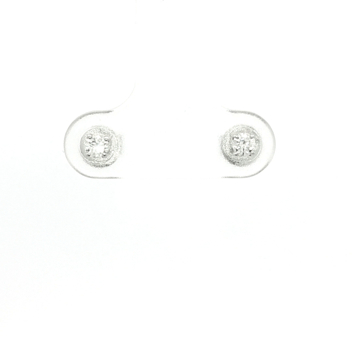 9 Carat White Gold with White Argyle Stud Earrings