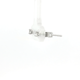9 Carat White Gold with White Argyle Stud Earrings