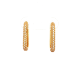 Encrusted  Oval Huggie in Yellow Gold