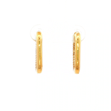Encrusted  Oval Huggie in Yellow Gold
