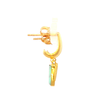 Square Drop Malachite Earring in Yellow Gold