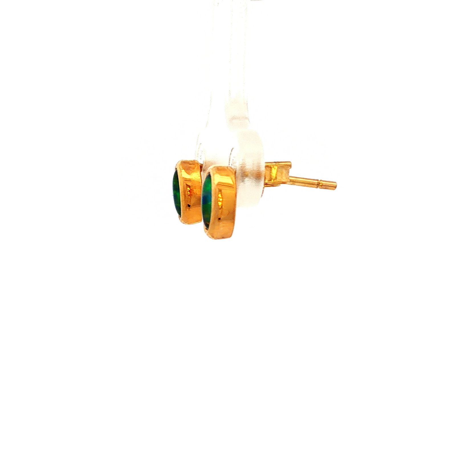 Opal Triplet Earrings in Yellow Gold