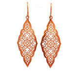 Filigree Flat Drop Earrings in Rose Gold