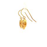 Lattice Heart Drop Earrings in Yellow Gold