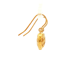 Lattice Heart Drop Earrings in Yellow Gold