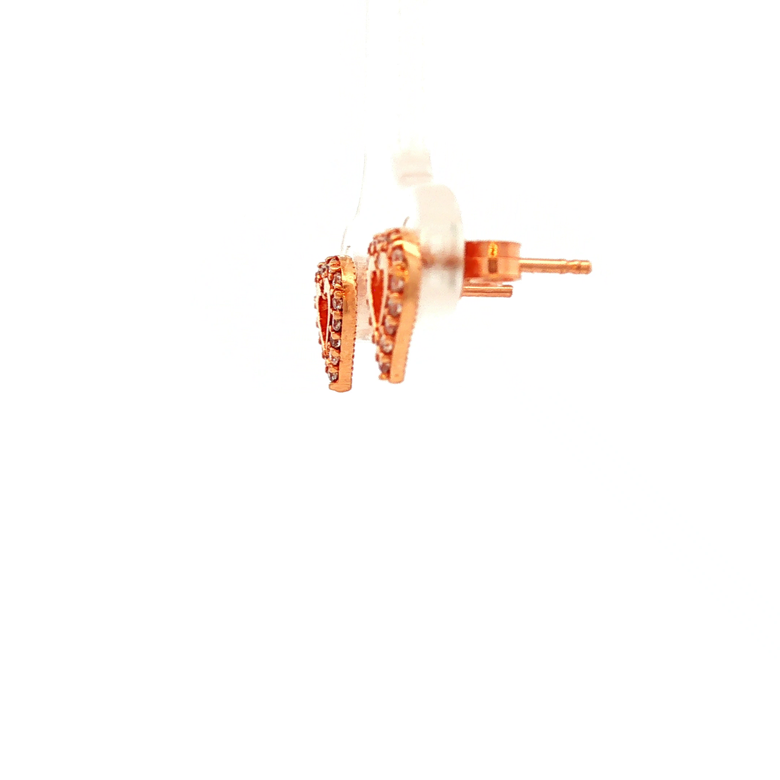 Heart Shape Stud Earring in Rose Gold