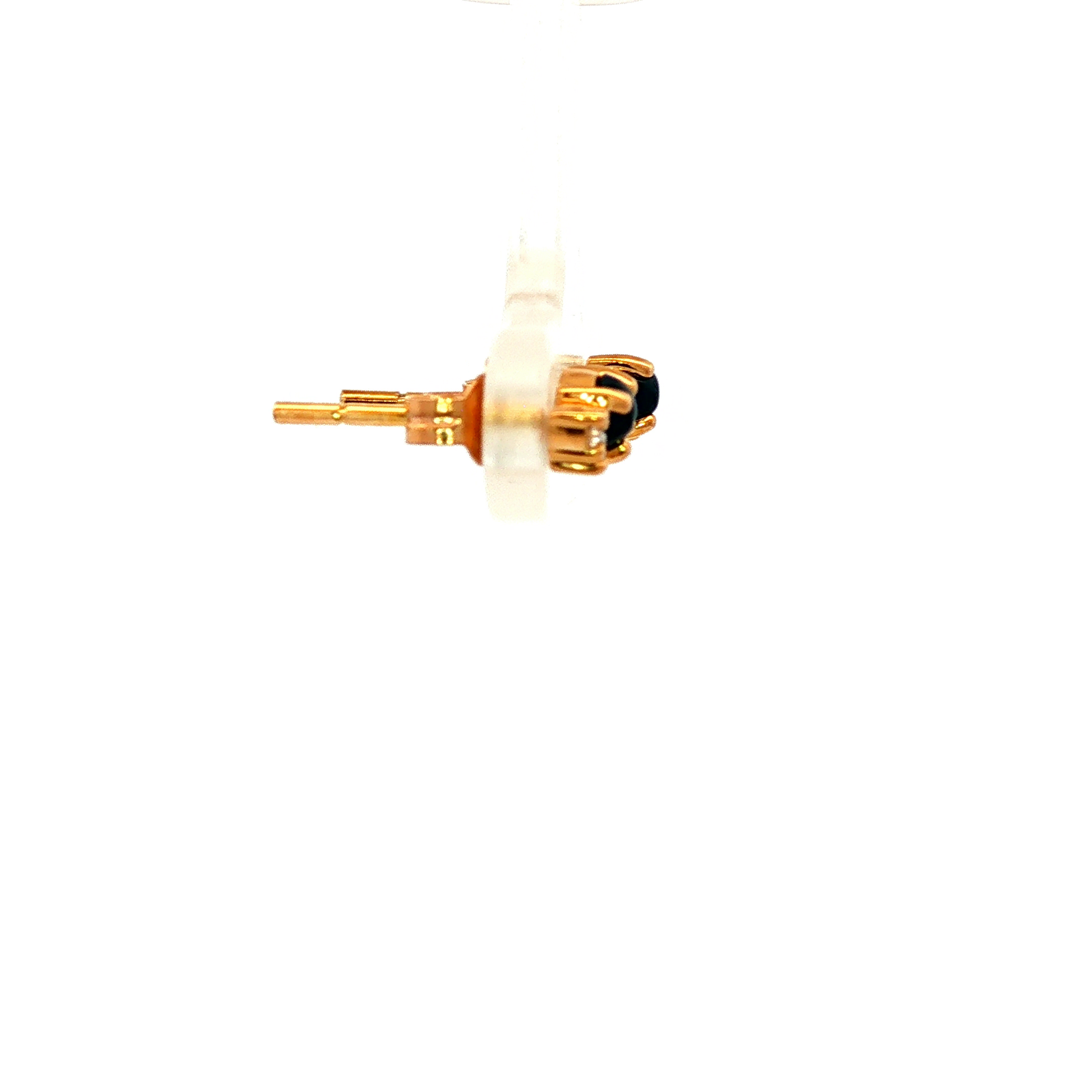 Yellow Gold Stud Earrings with Sapphire and Diamonds