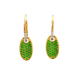 Breuning Tsavorite and Diamond Drop Earrings in Yellow Gold